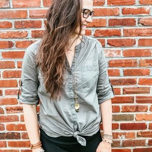 Loft split neck shirt